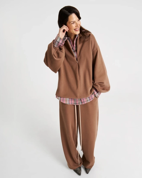 Брюки с эффектом велюра NUT Anmuse, цвет: коричневый,  купить онлайн