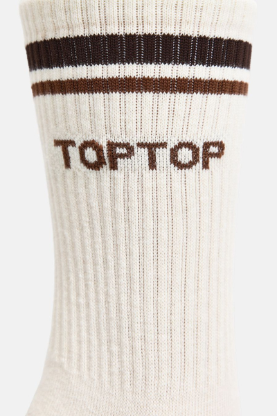 Носки из смесового хлопка TOPTOP, цвет: молочный с принтом TT.082.14003.122 купить онлайн