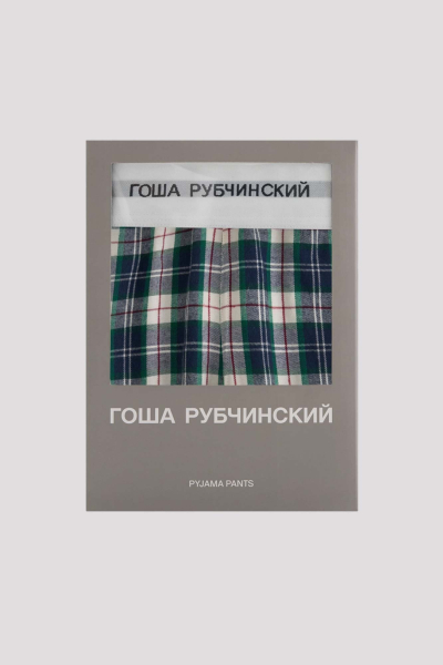 Брюки пижамные ГОША РУБЧИНСКИЙ, цвет: зеленый, PJP_0201_green_checked купить онлайн