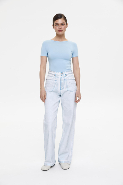 Джинсы с металлизированным покрытием Charmstore, цвет: голубой, 1840-4124-1000 купить онлайн