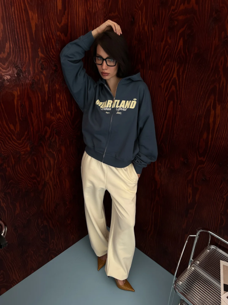 Худи на молнии с принтом