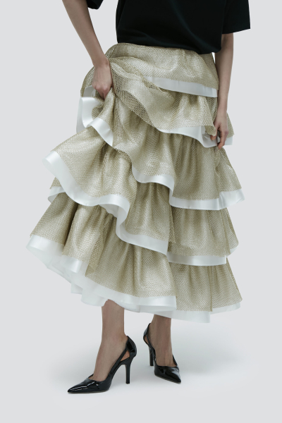 Юбка с золотом Barbino Maison, цвет: WHITE, 710 купить онлайн
