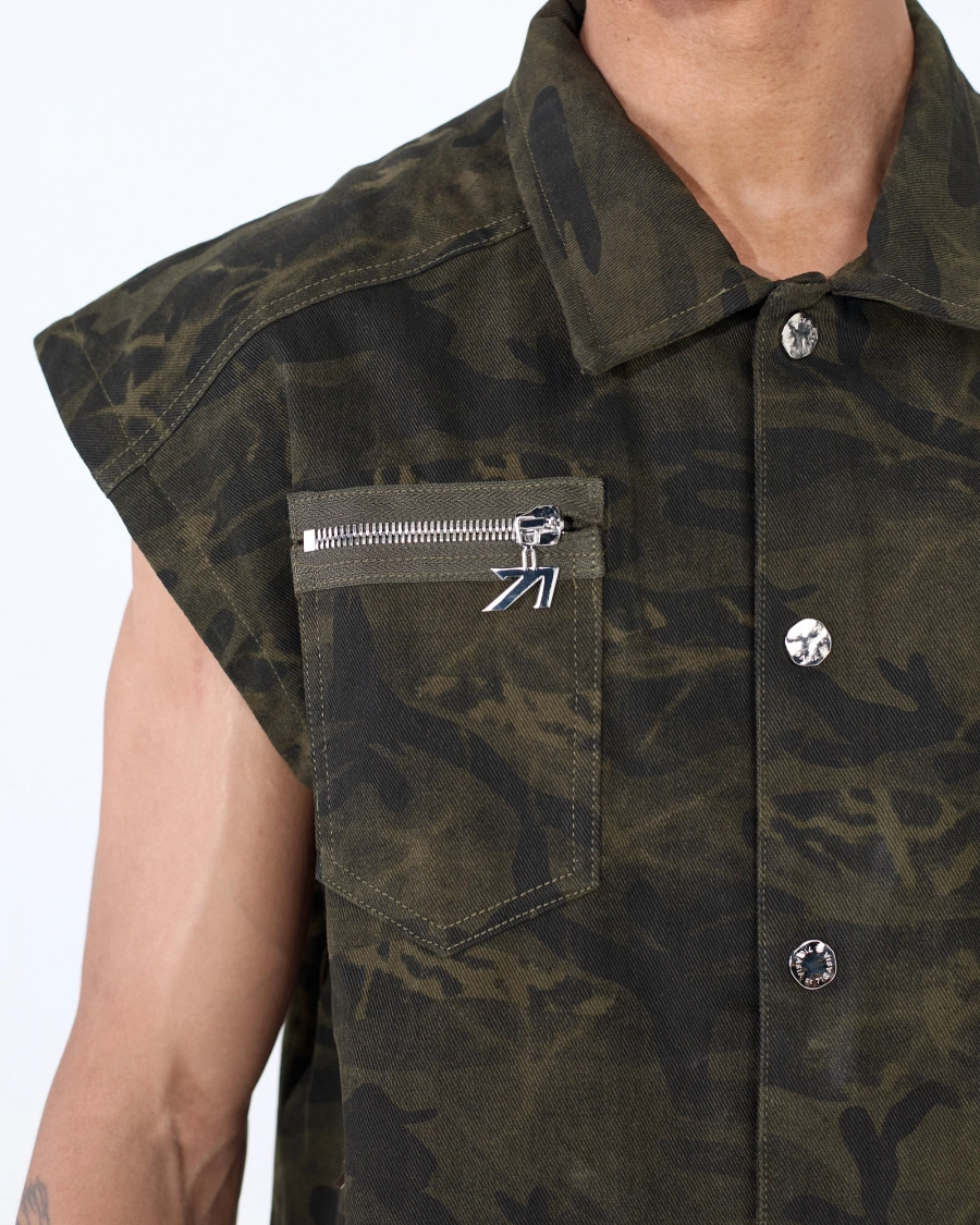 Жилет камуфляжный ASIA ST 71, цвет: зеленый, Ast71.vest-denim-camou купить онлайн