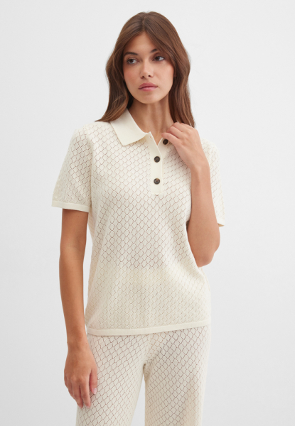 Ажурное поло из хлопка