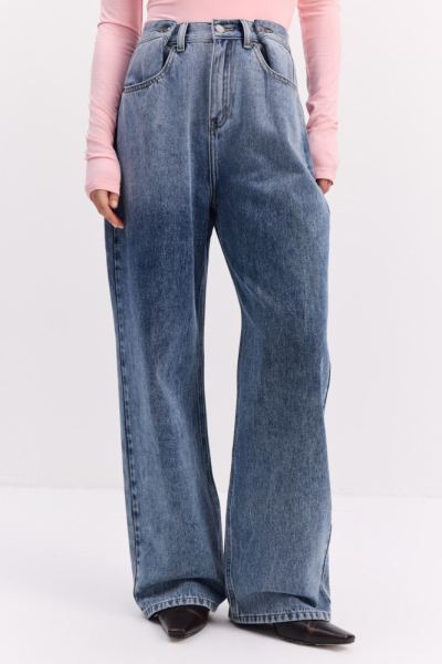 Джинсы с застежками на талии