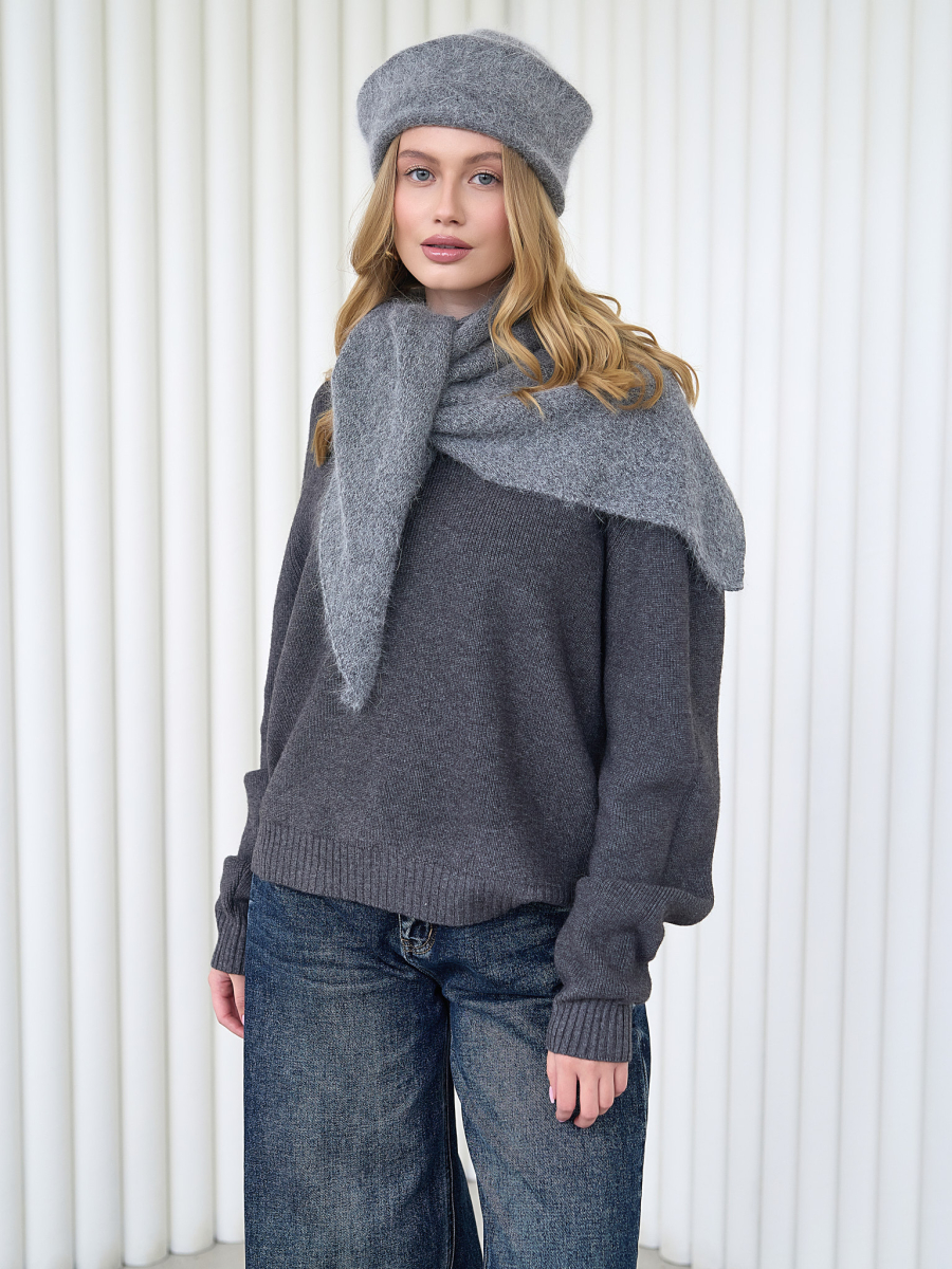 Косынка с ангорой I.B.W., цвет: серый KJ125 купить онлайн