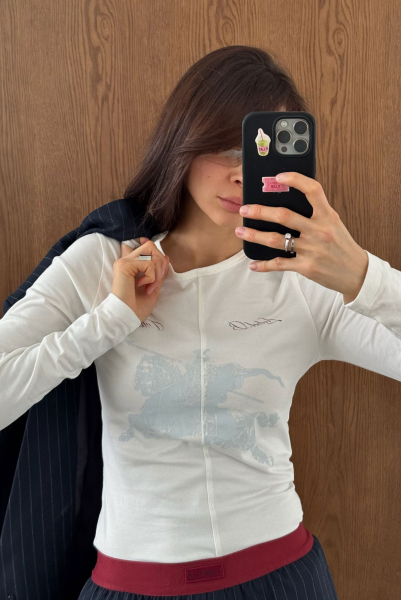 Лонгслив Slim-fit HRTG WHITE Label .B, цвет: WHITE, Tp.03.3.4101.0126WH купить онлайн