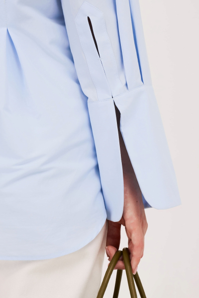 Рубашка приталенная с асимметрией Ricoco, цвет: голубой, 5075/2 купить онлайн