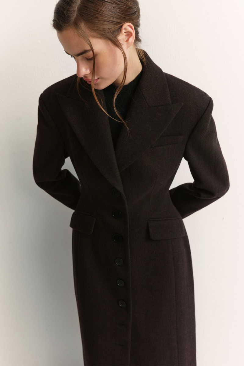 Пальто из смесовой шерсти TOPTOP, цвет: коричневый с принтом, TTS.041.18421.701 купить онлайн