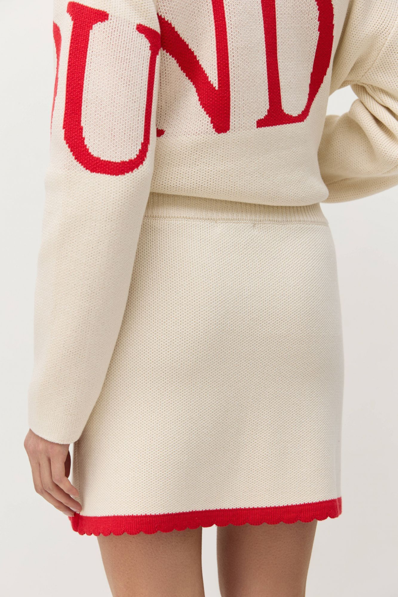 Юбка мини с фигурным краем AROUND, цвет: светло-бежевый/красный, 272_41СA005 купить онлайн