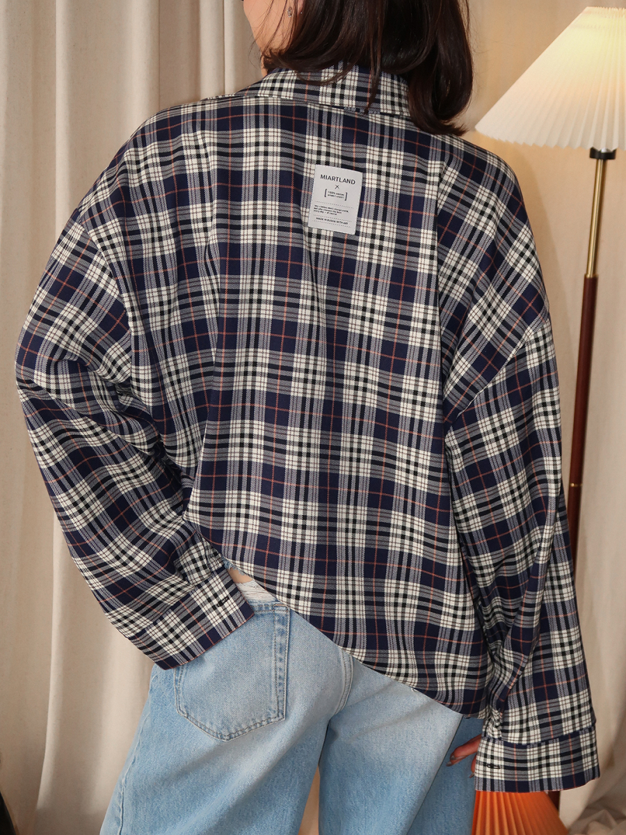 Рубашка в клетку MIARTLAND, цвет: темно-синий, НФ-00000865 купить онлайн