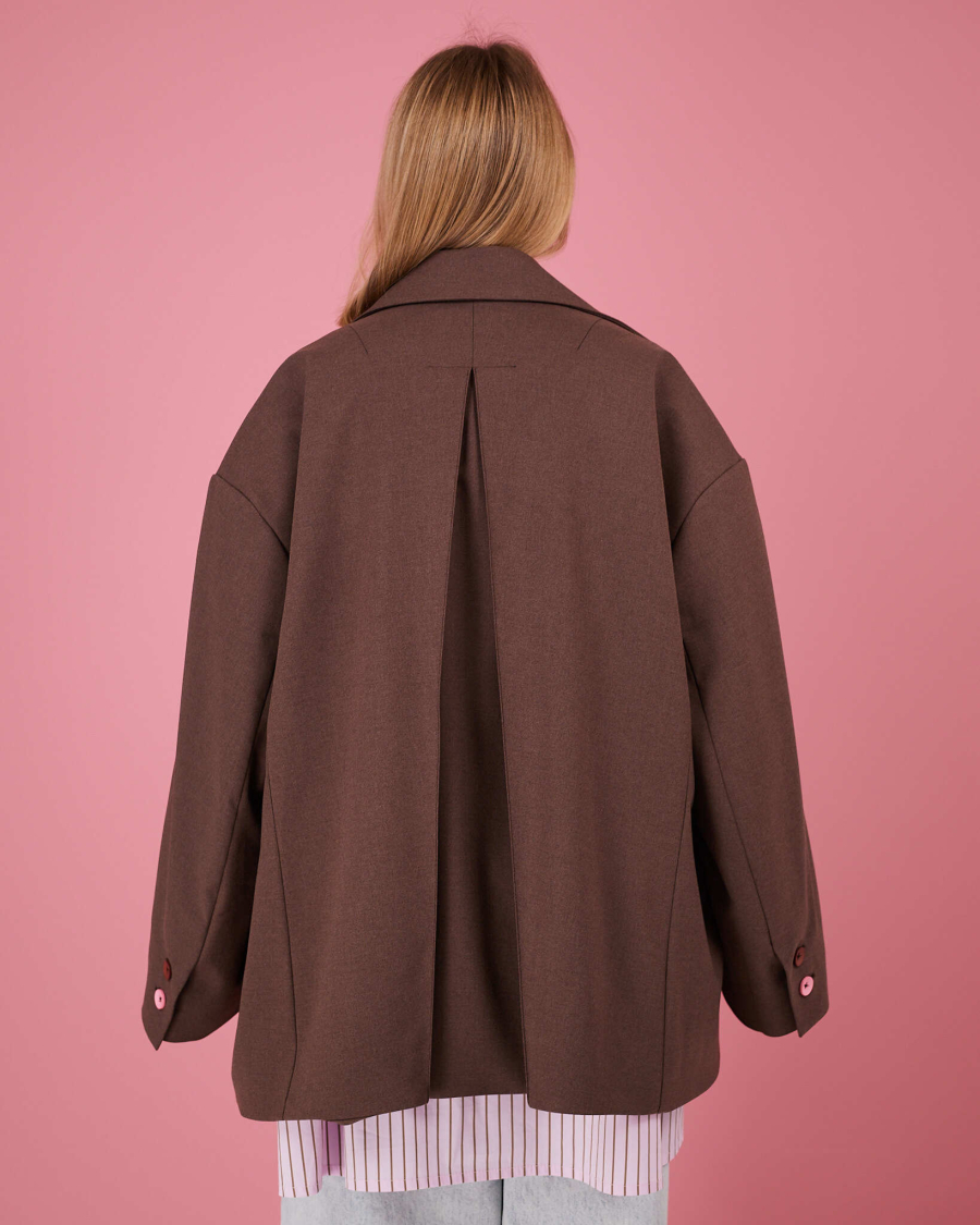 Пиджак макси шоколадный TABOO, цвет: шоколад, Blzr02 купить онлайн