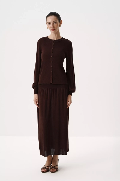 Кардиган из лиоцелла и шерсти Charmstore, цвет: шоколадный, 305-588119-551 купить онлайн