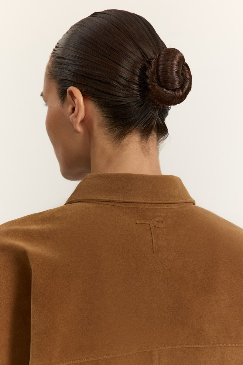 Рубашка из экозамши TOPTOP, цвет: бежевый, TT.021.17921.110 купить онлайн