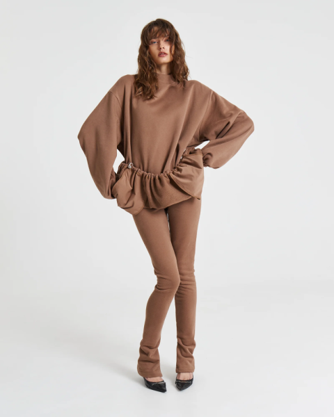 Брюки SLIM FIT с эффектом велюра NUT