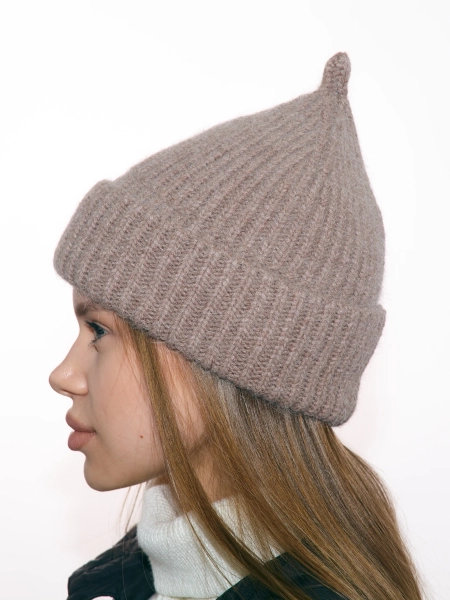 Шапка из ангоры Бини LIBERT'A, цвет: темно-коричневый 335694 купить онлайн