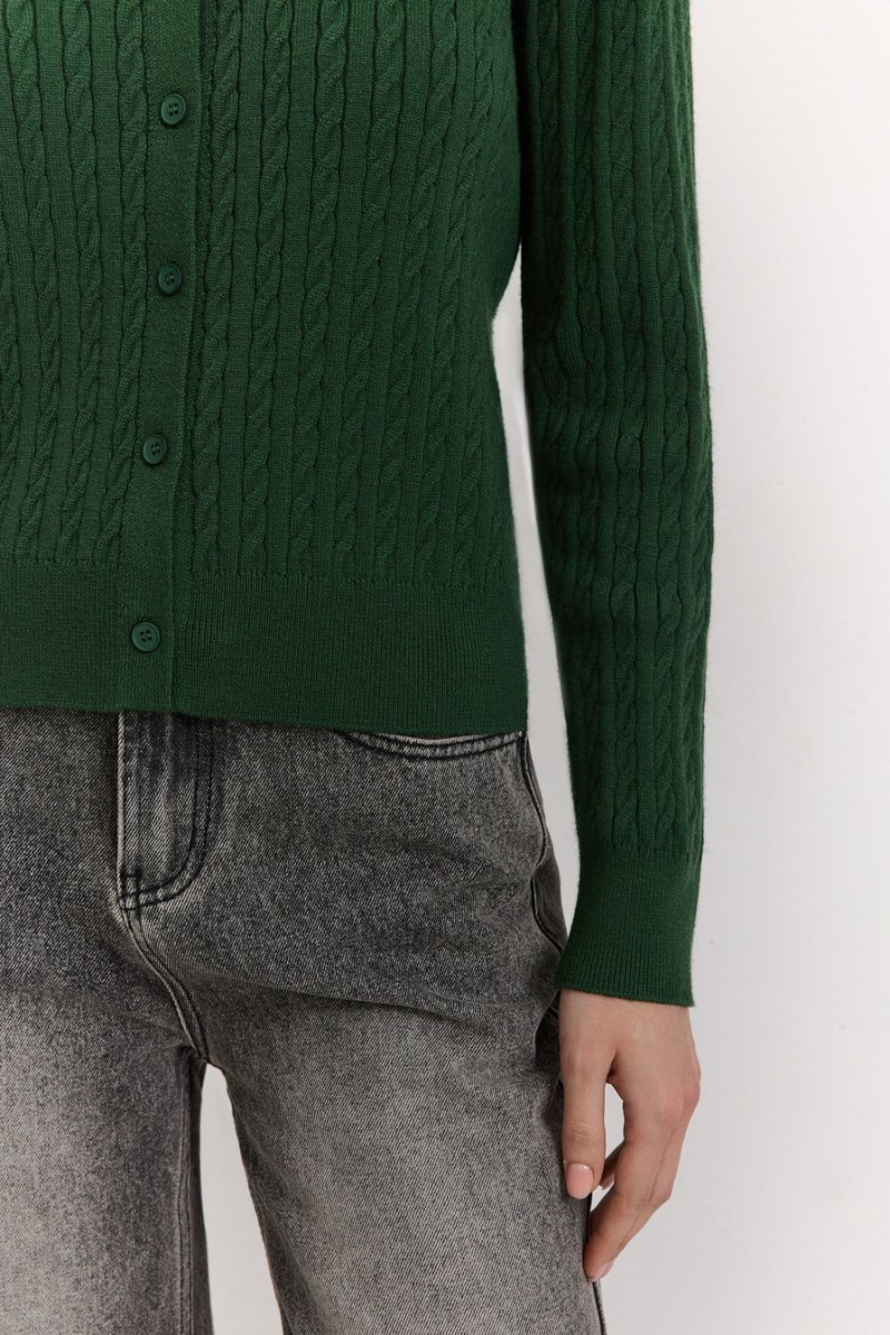 Кардиган из смесовой вискозы TOPTOP, цвет: зеленый, TT.051.17723.500 купить онлайн