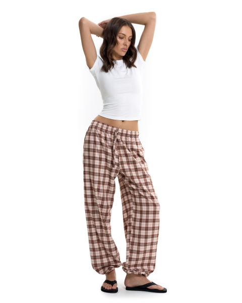 Брюки в клетку Suborbia, цвет: розовый, 006633 купить онлайн