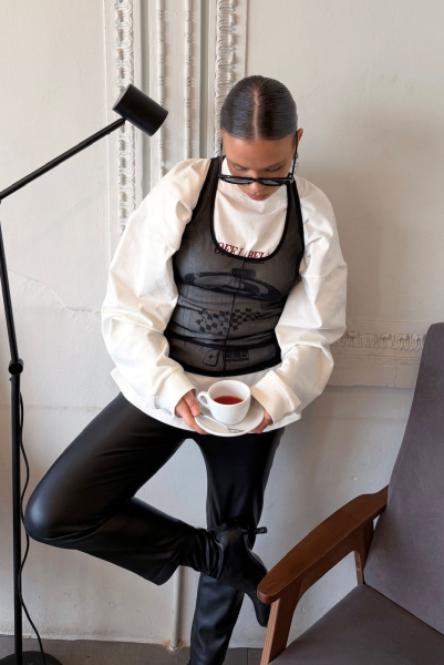 Майка из сетки LABEL .B & TOUSSUN Label .B, цвет: Чeрный,  купить онлайн