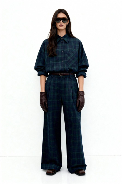 Брюки из смесовой вискозы TOPTOP, цвет: синий с принтом, TT.030.18278.621 купить онлайн