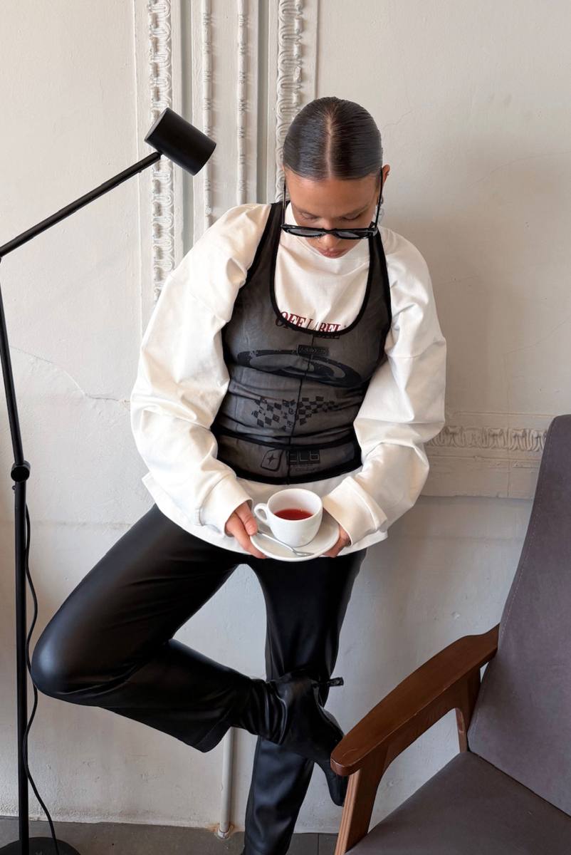 Майка из сетки LABEL .B & TOUSSUN Label .B, цвет: Чeрный,  купить онлайн