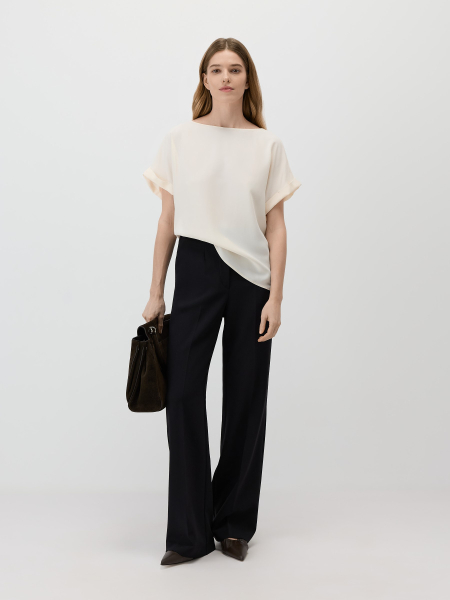 Блуза из крепа Conso, цвет: белый, PR 260420 - молочный купить онлайн