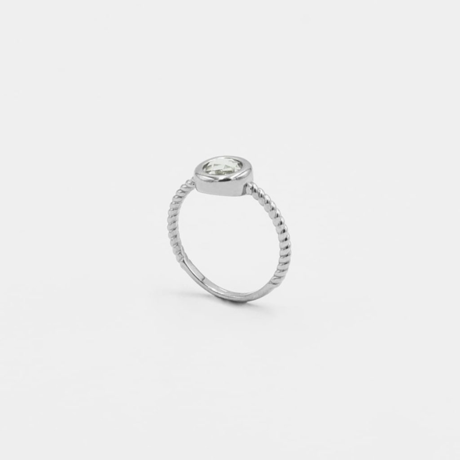 Витое кольцо с празиолитом Low Darkrain, цвет: серебро, DR4038 купить онлайн