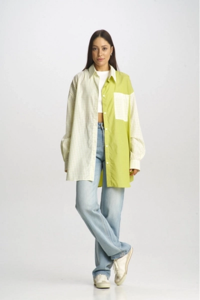 Рубашка Lime Double color #1 Erist store, цвет: лайм, НФ-00001529 купить онлайн