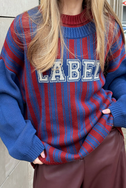 Cвитшот вязаный BLUE\BURGUNDY Label .B, цвет: BLUE\BURGUNDY, Kn.02.5.01BLBRG купить онлайн