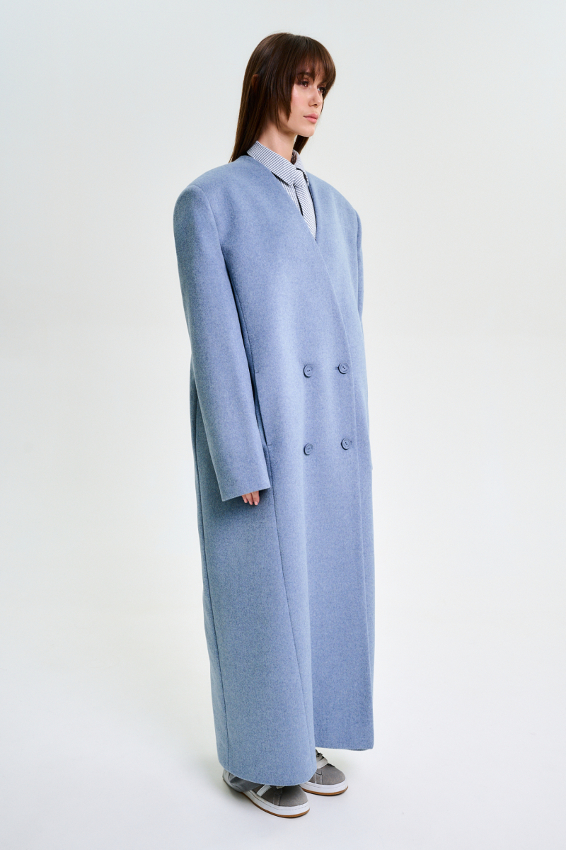 Пальто без лацканов LIGHT BLUE Label .B, цвет: LIGHT BLUE, Jc.30.4.2145LB купить онлайн