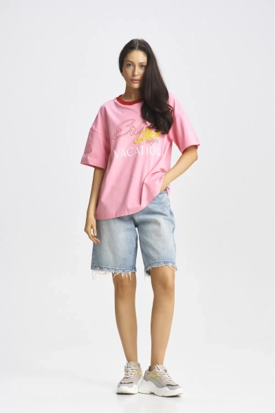 Футболка с контрастным воротом Pink Erist store, цвет: розовый НФ-00002178 |новая коллекция купить онлайн