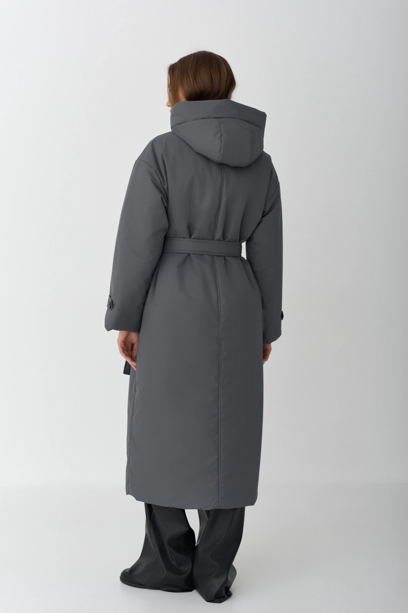 Пальто однобортное утепленное Ricoco, цвет: графитовый, 7012/3 купить онлайн