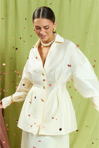 Блуза из тафты MIA AIM, цвет: Сливочный, MIA552 купить онлайн