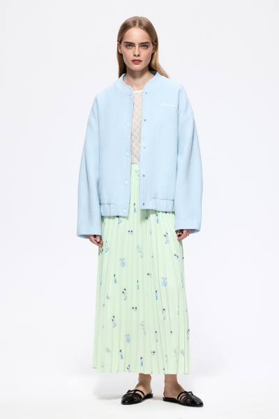 Бомбер из шерстяного букле DREAMS BY ALENA AKHMADULLINA, цвет: голубой, 126101010204439/411000 купить онлайн