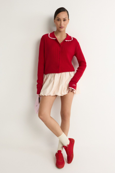 Кардиган из 100% хлопка TOPTOP, цвет: красный с принтом, TT.051.18987.321 купить онлайн