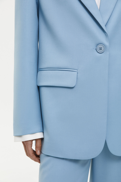 Пиджак с контрастными манжетами Charmstore, цвет: голубой, 3010-2124-1000 купить онлайн