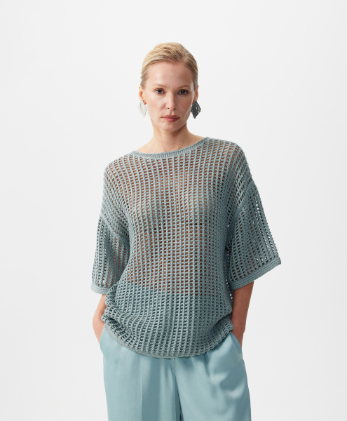 Джемпер с сетчатым переплетением GLVR, цвет: зеленый, 126G26GAC3110 купить онлайн