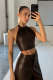 Топ из экокожи BROWN Label .B, цвет: BROWN, Tp.07.2/4BRN купить онлайн