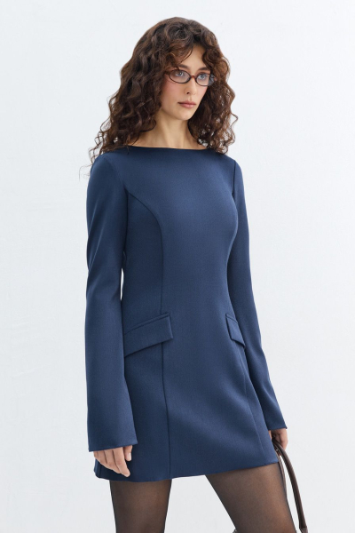 Платье с декоративными клапанами TOPTOP, цвет: синий, TT.010.16946.620.02916 купить онлайн