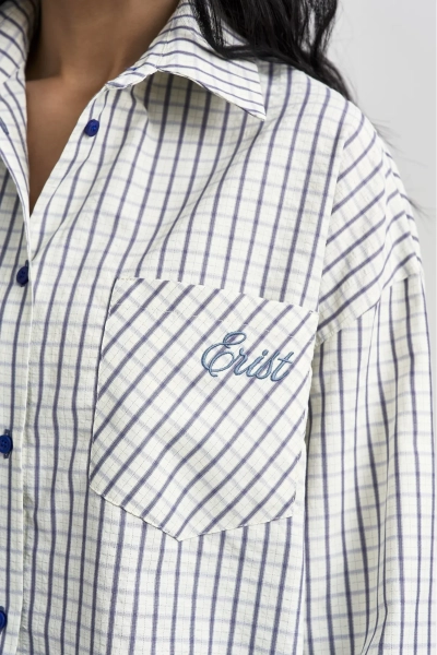 Рубашка в клетку Erist store, цвет: синий, НФ-00003482 купить онлайн