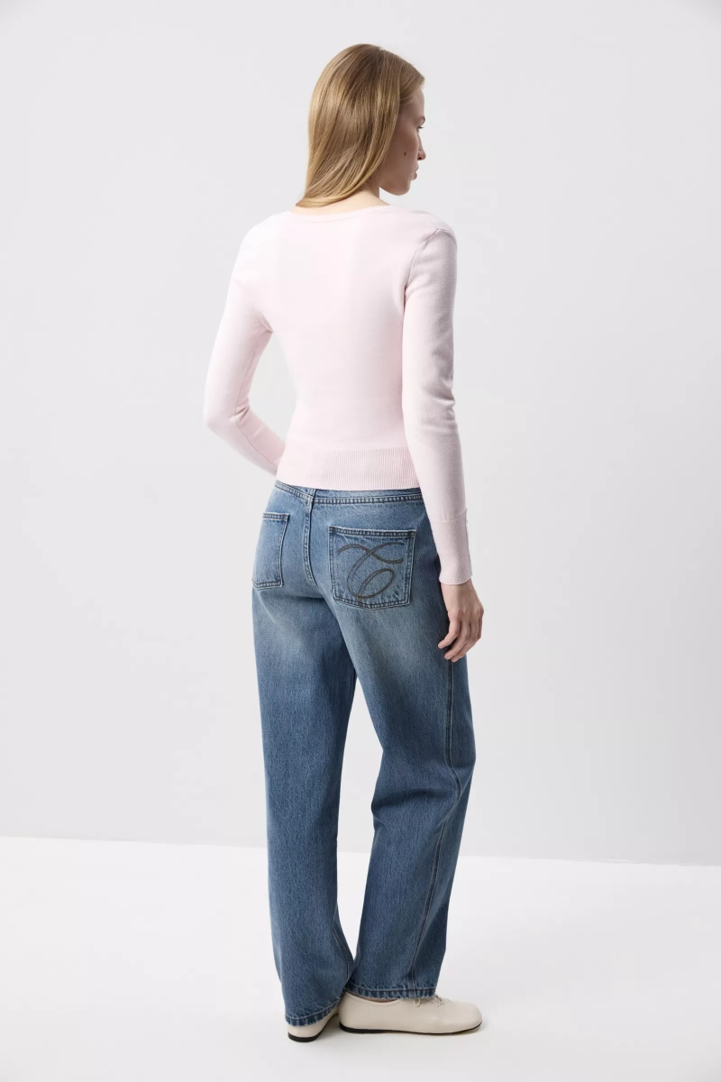 Лонгслив облегающий с пуговицами Charmstore, цвет: розовый, 313-542115-221 купить онлайн