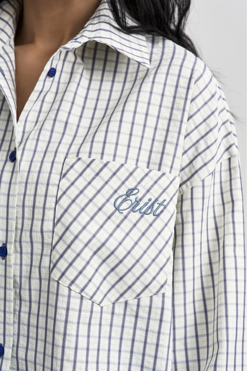 Рубашка в клетку Erist store, цвет: синий, НФ-00003482 купить онлайн