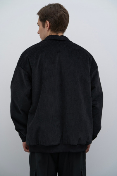 Куртка-бомбер Cotton Velvet из итальянского вельвета с утеплителем BUCHNER, цвет: Чёрный, CO0123007BL купить онлайн