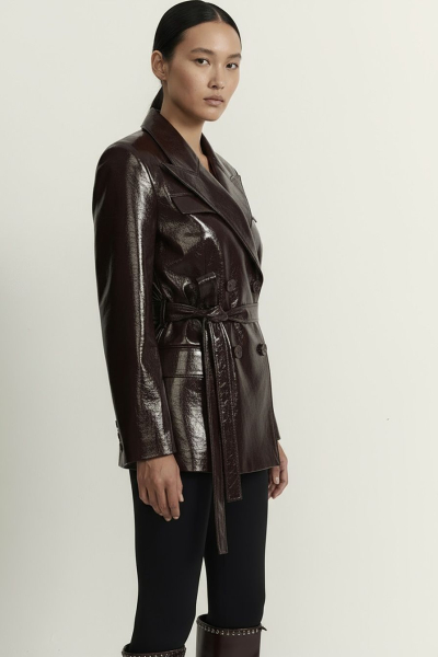 Пиджак из экокожи TOPTOP, цвет: коричневый, TTS.060.18563.700 купить онлайн