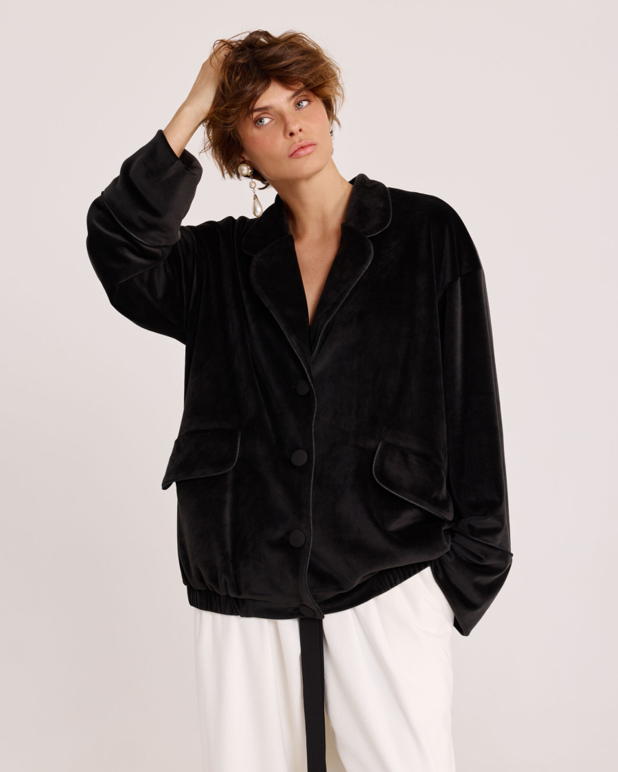 Жакет-бомбер из бархата BLACK