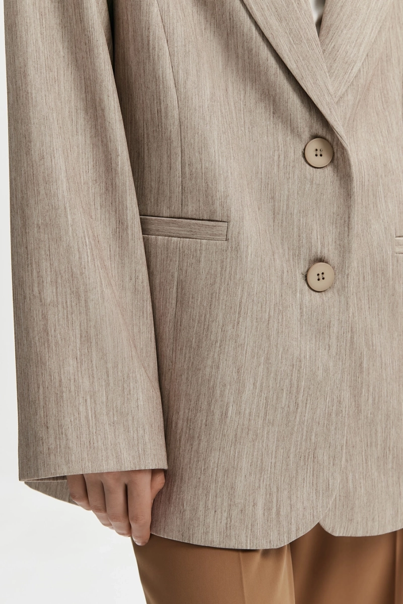 Жакет оверсайз с эффектом меланж Mollis, цвет: бежевый, 14-04-3054/1 купить онлайн