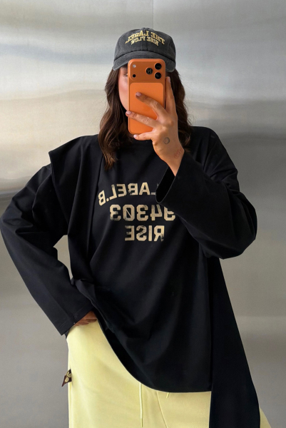 Лонгслив Крест-накрест Label .B, цвет: Черный,  купить онлайн