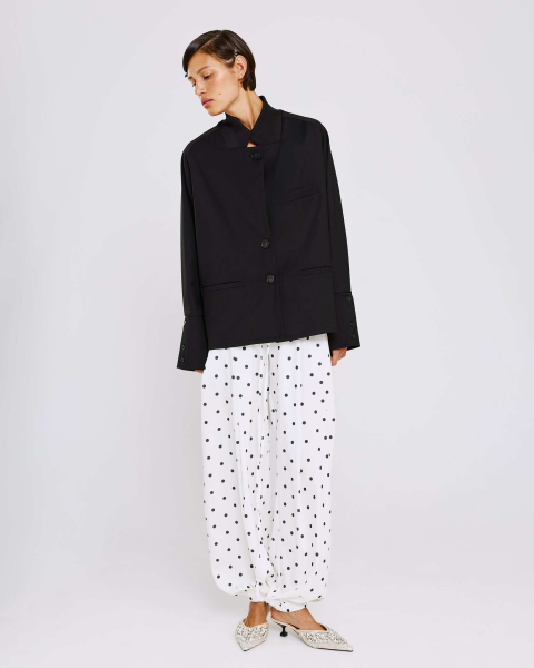 Блуза-жакет из костюмной ткани Anmuse, цвет: Черный, BL26SP311-BLC купить онлайн