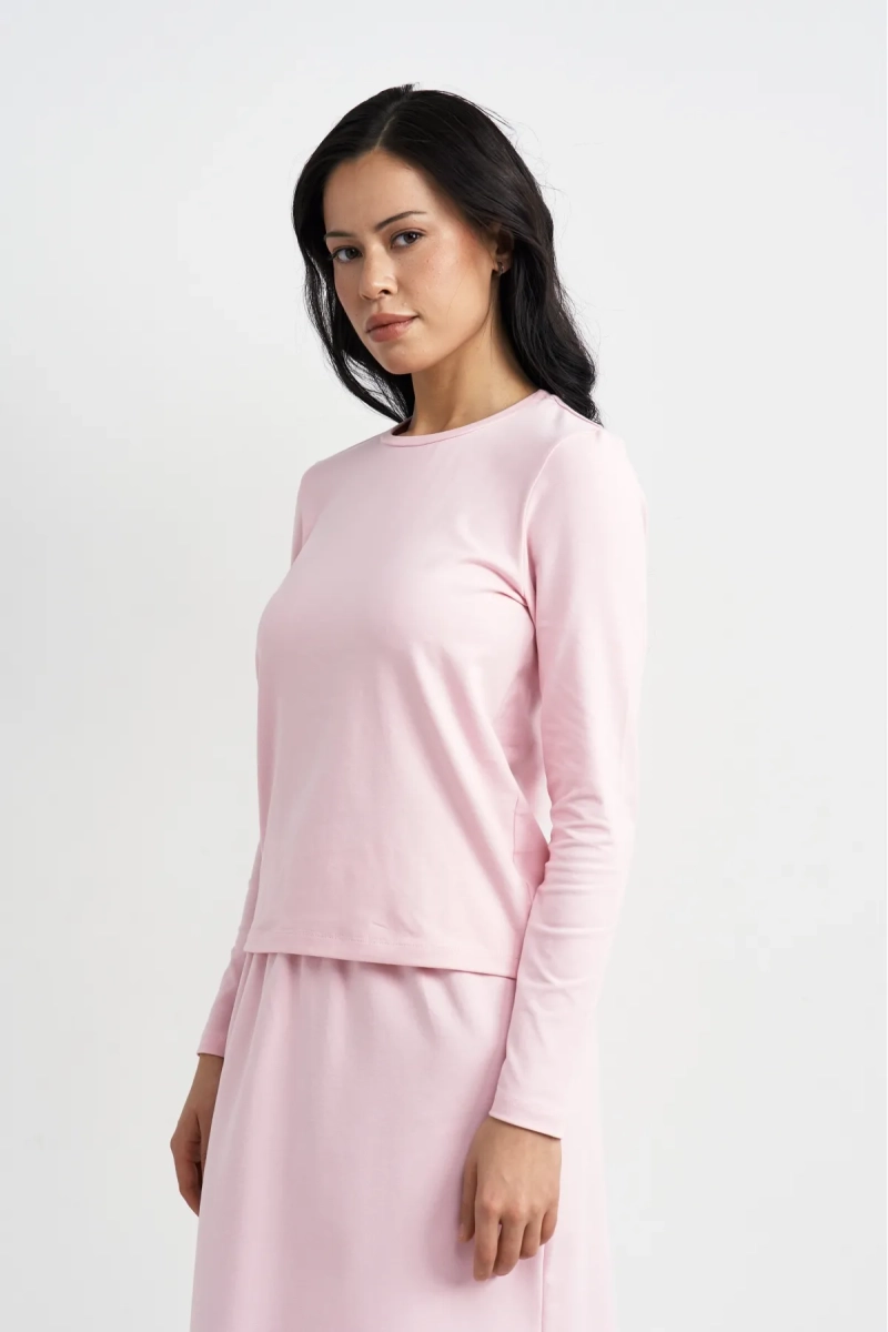 Лонгслив из кулирки Erist store, цвет: розовый, НФ-00003624 купить онлайн