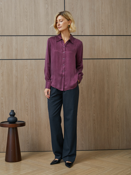 Рубашка Basic (купра) Marou, цвет: Бордовый, Mar3_2604 купить онлайн